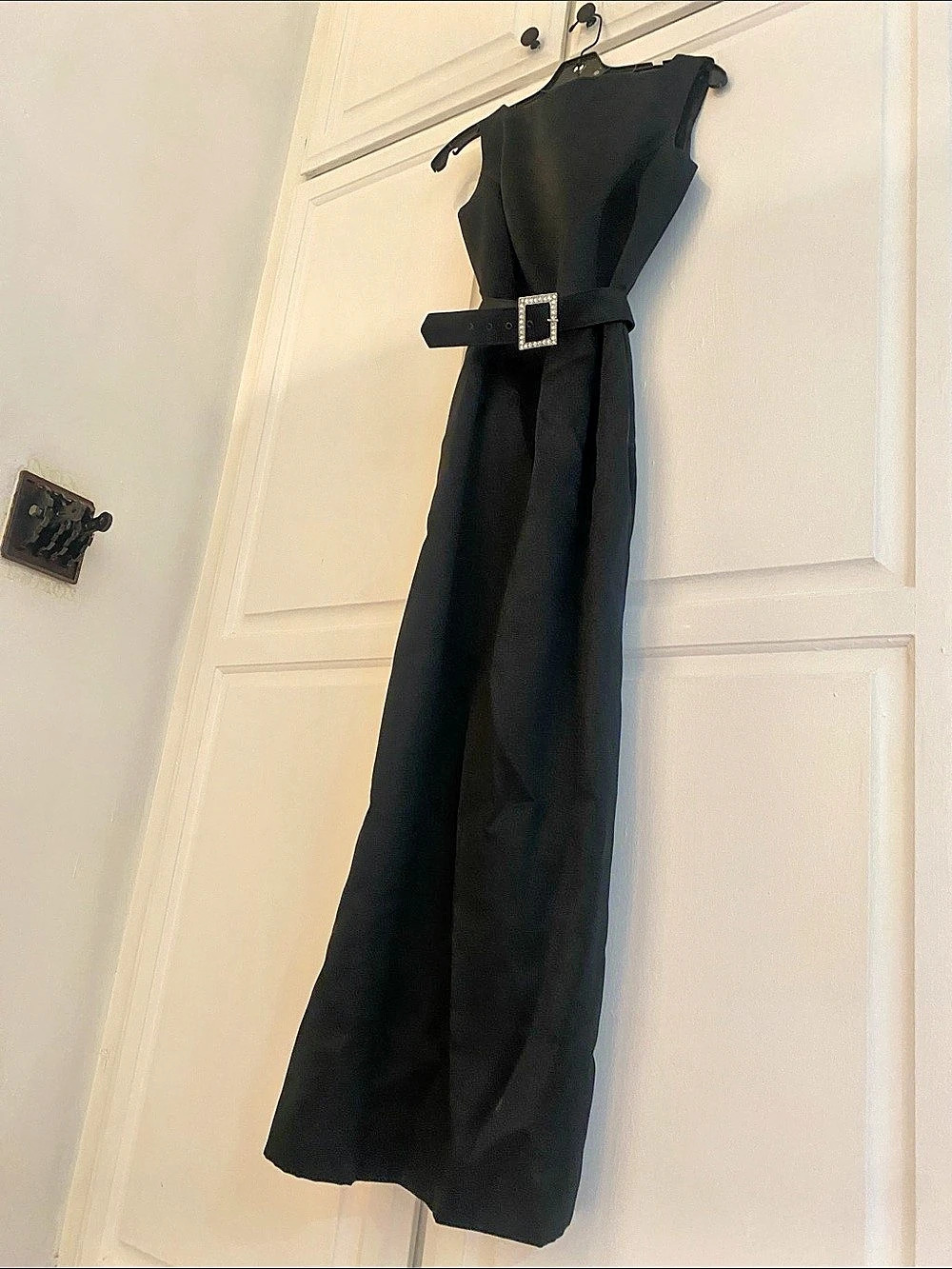 Cache Black Belted Maxi Dress Size 6 Like New